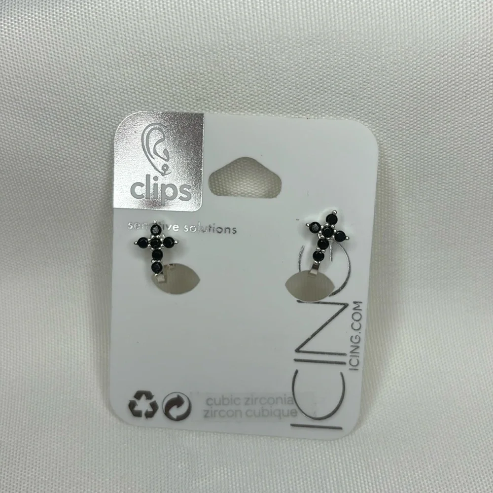 Icing Cross Clip On Earrings